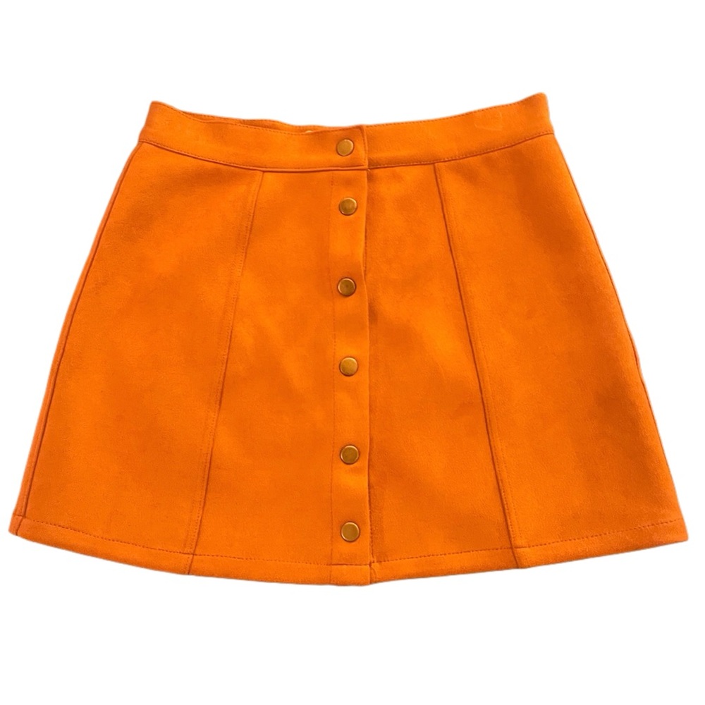 Mini Skirt NWT | Burnt Orange High Waist Faux Suede A-Line | Small